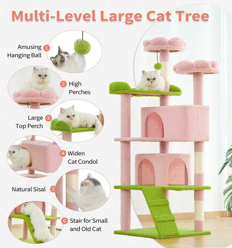 Cat Tree 54-Inch Contemporary Design