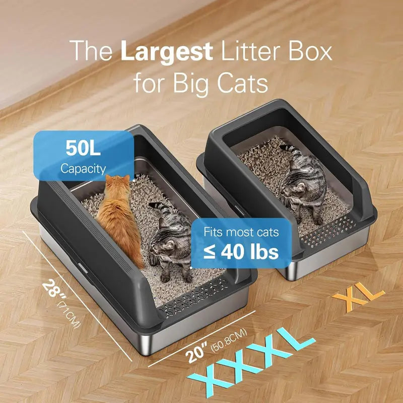 XXXL Stainless Steel Litter Box Extra Large